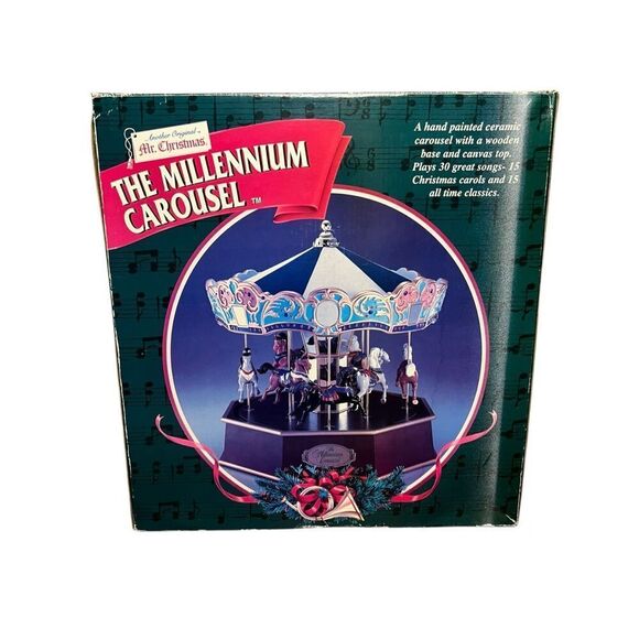 Vintage Mr. Christmas The Millennium Carousel Animated Musical with Box 1999 - Picture 1 of 7